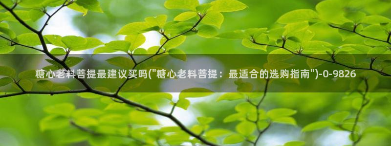  糖心vlog的网址：糖心老料菩提最建议买吗(\
